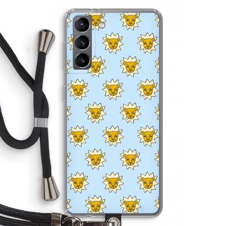 Leeuwenkoppen: Samsung Galaxy S21 Transparant Hoesje met koord