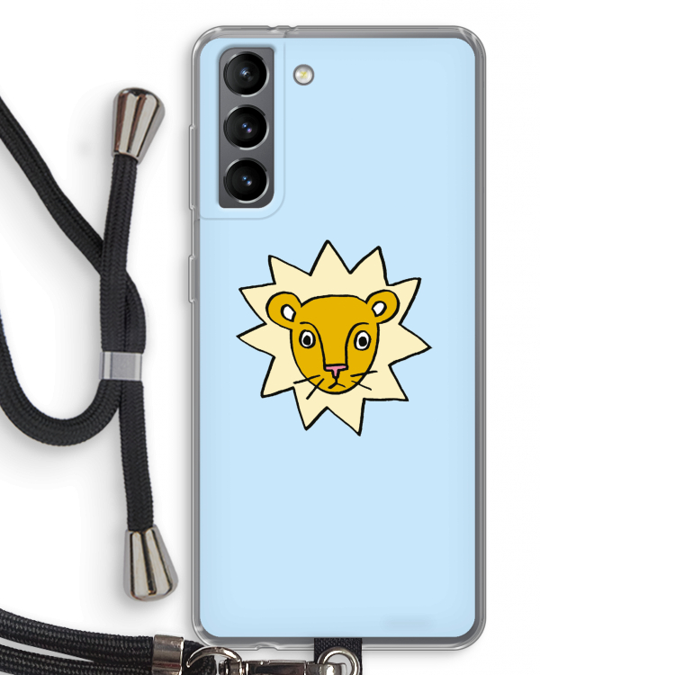Kleine leeuw: Samsung Galaxy S21 Transparant Hoesje met koord