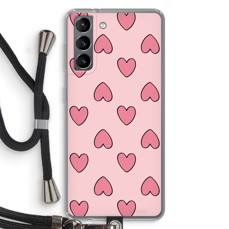 Ondersteboven verliefd: Samsung Galaxy S21 Transparant Hoesje met koord