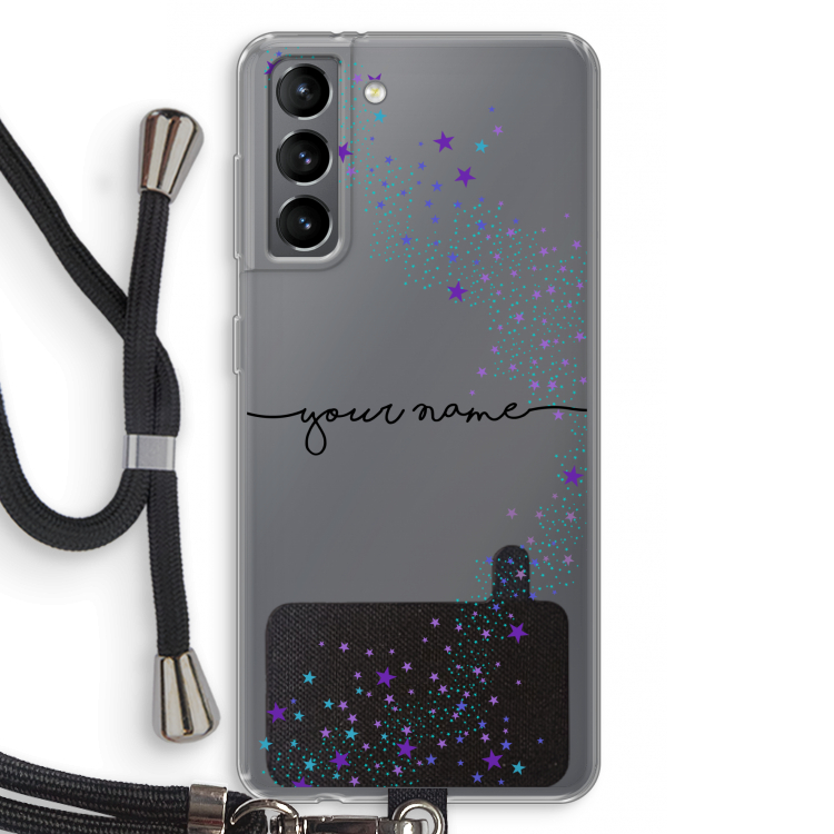 Sterren: Samsung Galaxy S21 Transparant Hoesje met koord