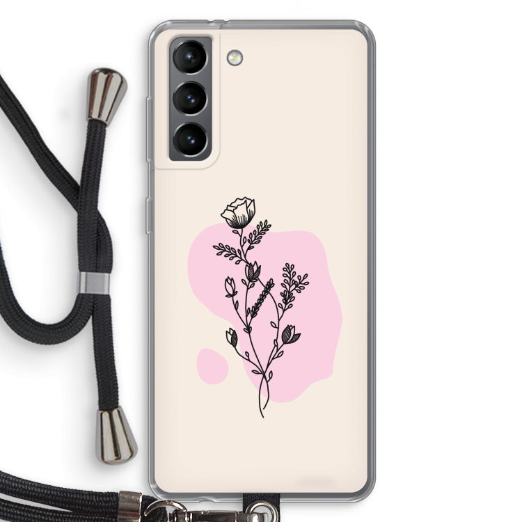 Roses are red: Samsung Galaxy S21 Transparant Hoesje met koord