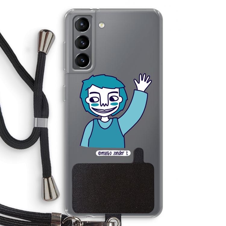 Zwaai: Samsung Galaxy S21 Transparant Hoesje met koord