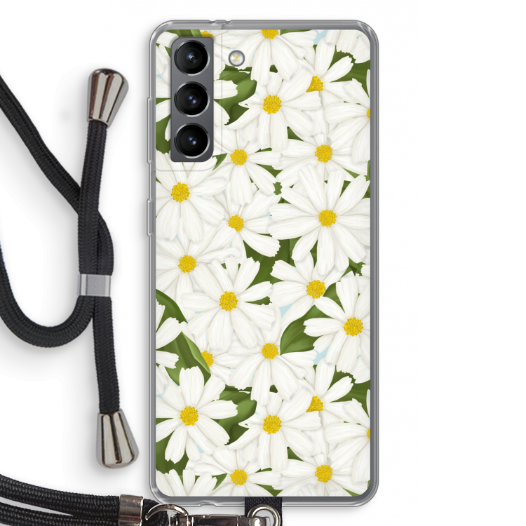 Summer Daisies: Samsung Galaxy S21 Transparant Hoesje met koord
