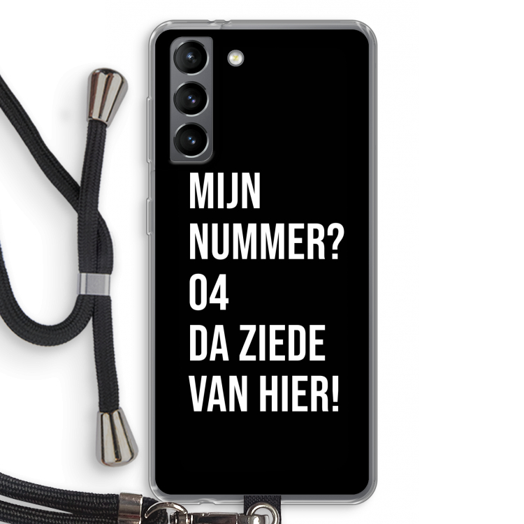 Da ziede van hier - Zwart: Samsung Galaxy S21 Transparant Hoesje met koord