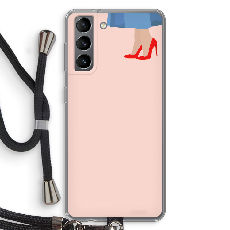 High heels: Samsung Galaxy S21 Transparant Hoesje met koord