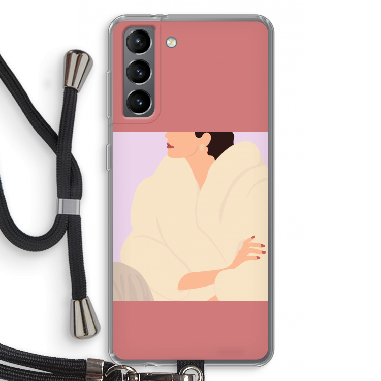 Cosy: Samsung Galaxy S21 Transparant Hoesje met koord
