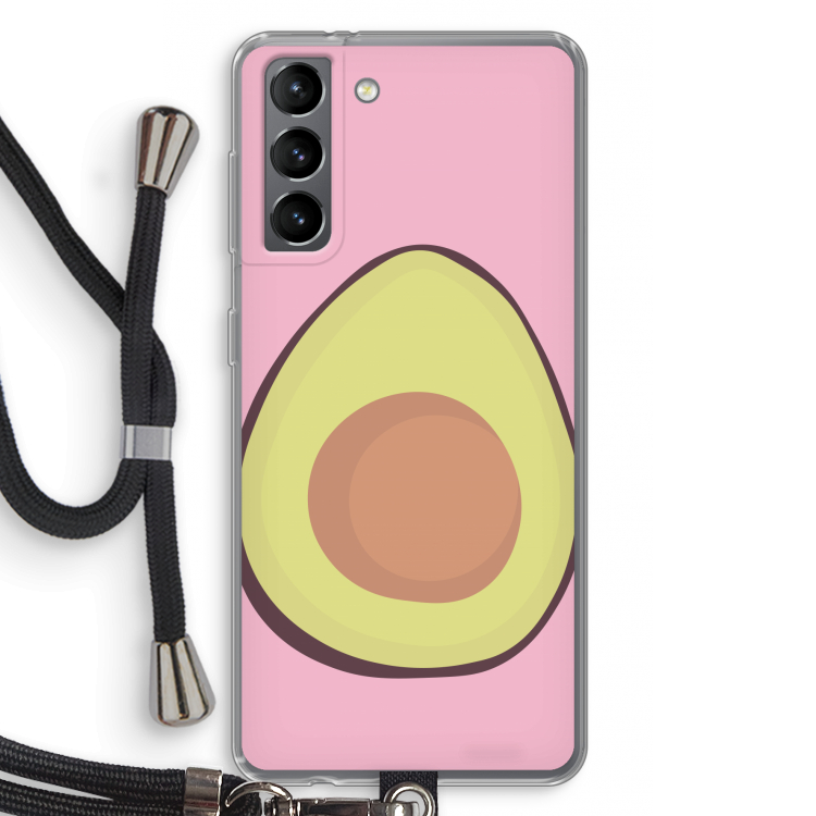 Avocado: Samsung Galaxy S21 Transparant Hoesje met koord