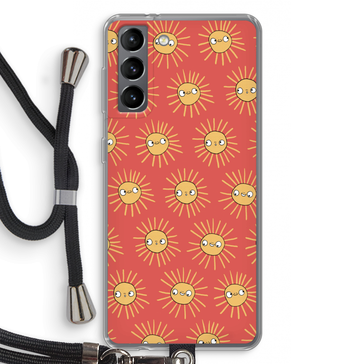 Zon: Samsung Galaxy S21 Transparant Hoesje met koord