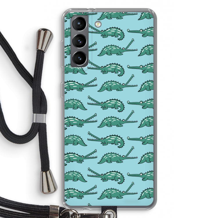 Kroko: Samsung Galaxy S21 Transparant Hoesje met koord