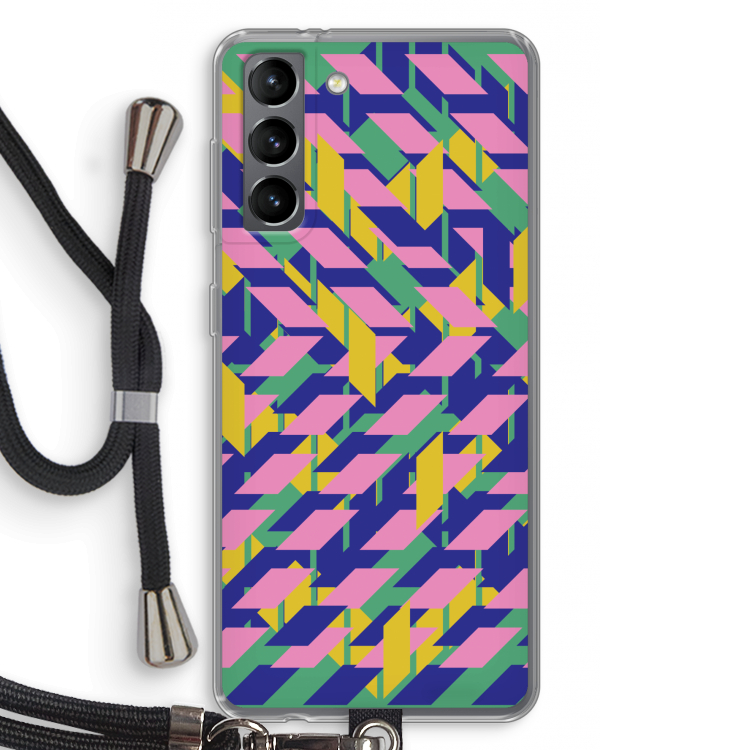 Skew Blush 1: Samsung Galaxy S21 Transparant Hoesje met koord
