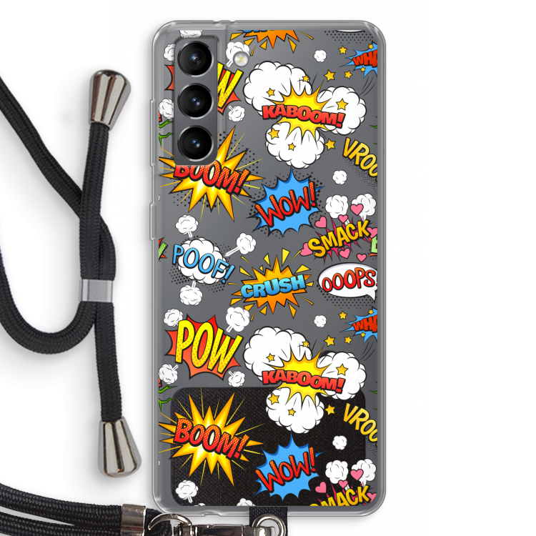 Pow Smack: Samsung Galaxy S21 Transparant Hoesje met koord