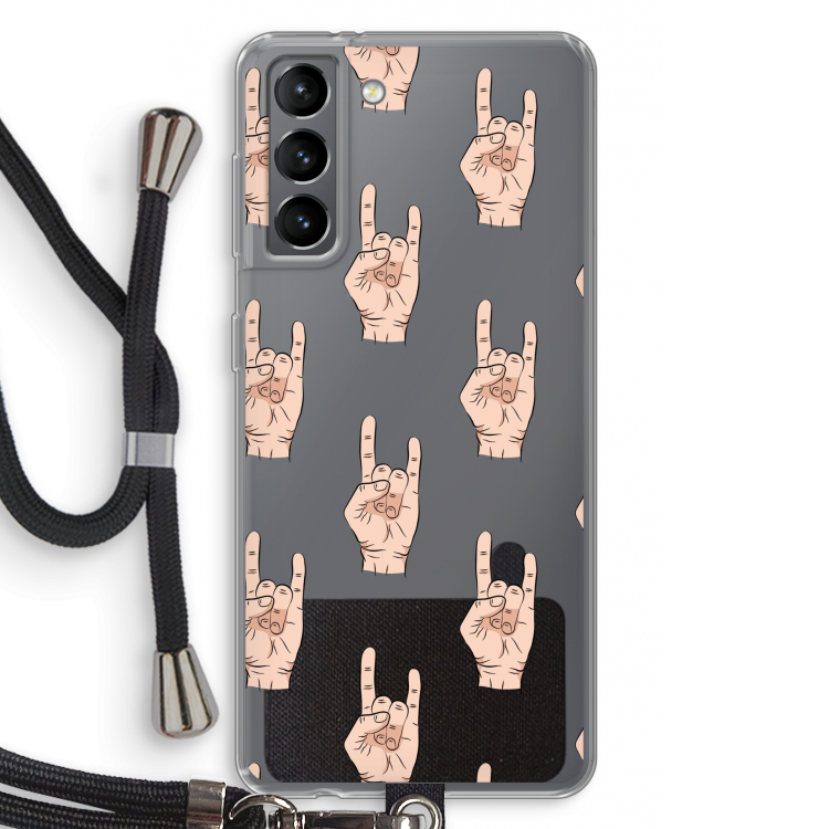 Rock: Samsung Galaxy S21 Transparant Hoesje met koord