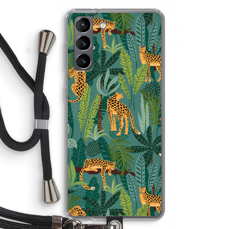 Luipaard 2: Samsung Galaxy S21 Transparant Hoesje met koord