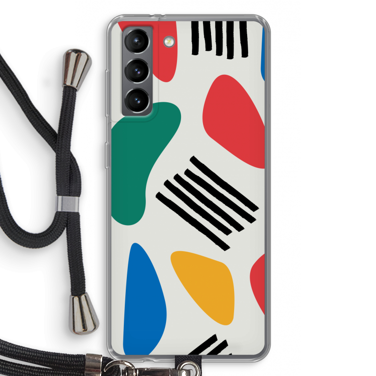 Illustratieve pop 1: Samsung Galaxy S21 Transparant Hoesje met koord