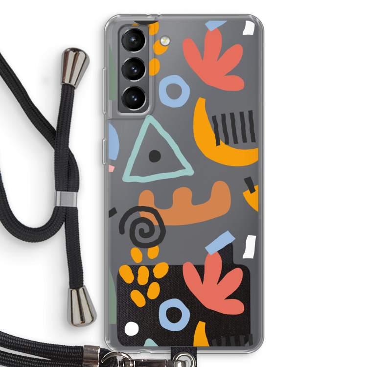 Abstract: Samsung Galaxy S21 Transparant Hoesje met koord