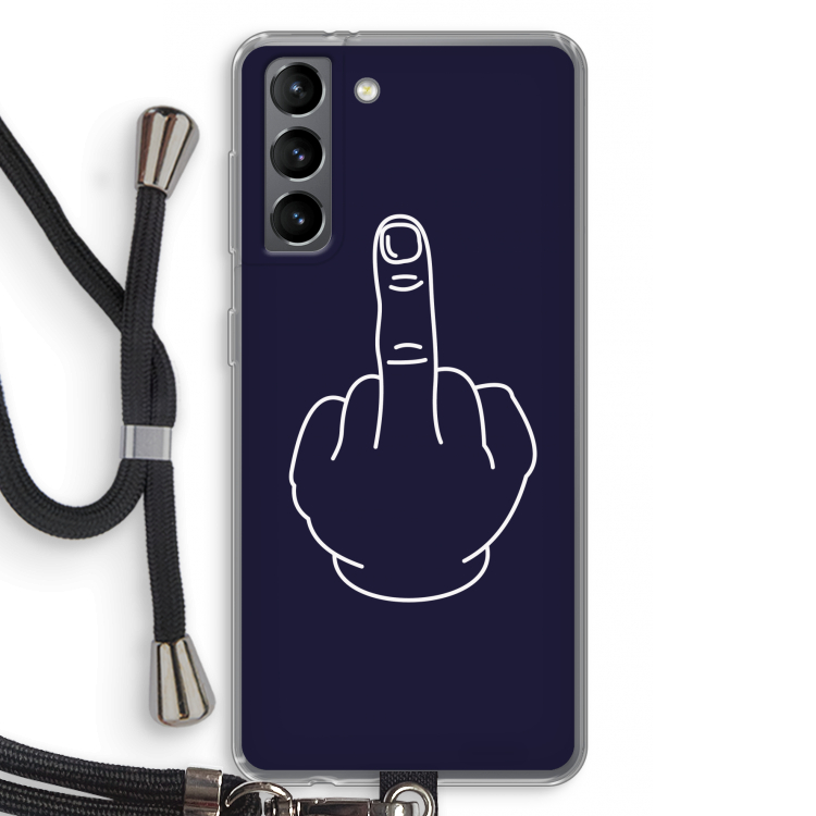 F**k U: Samsung Galaxy S21 Transparant Hoesje met koord