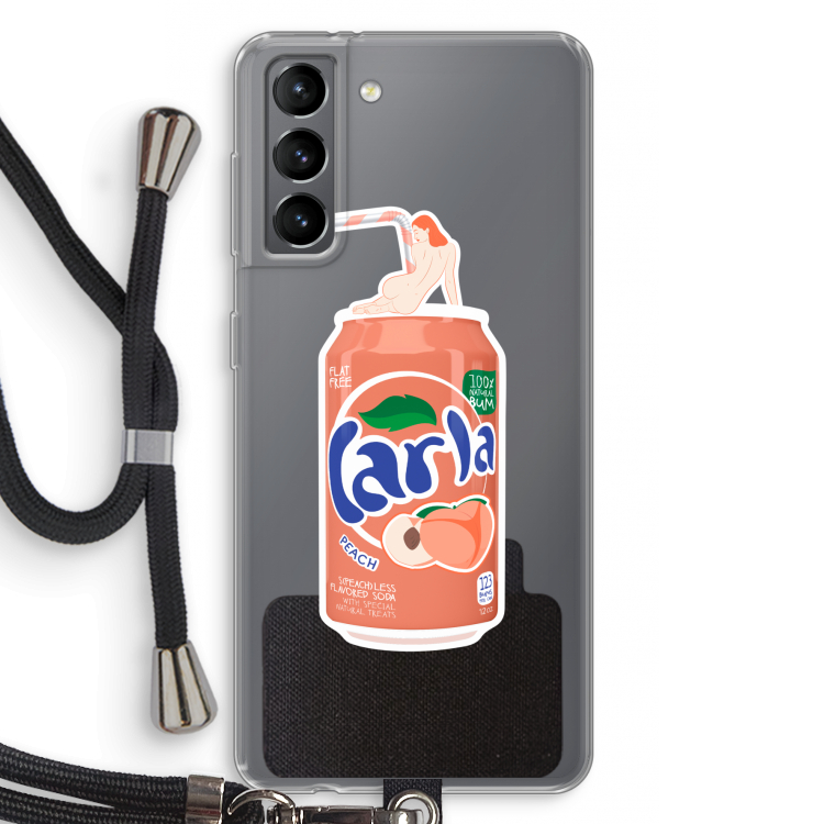 S(peach)less: Samsung Galaxy S21 Transparant Hoesje met koord