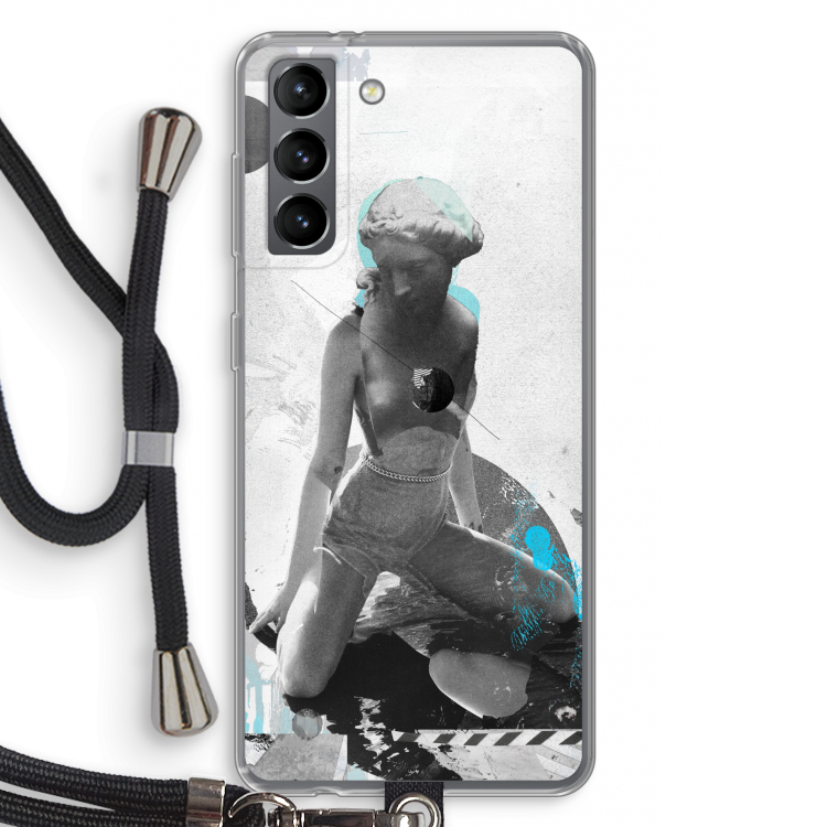 I will not feel a thing: Samsung Galaxy S21 Transparant Hoesje met koord