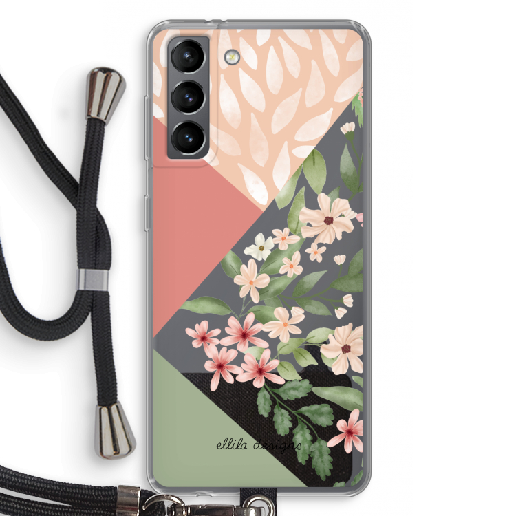 Sweet heaven geometrics: Samsung Galaxy S21 Transparant Hoesje met koord