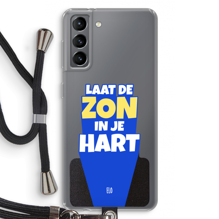 Laat de zon in je hart: Samsung Galaxy S21 Transparant Hoesje met koord
