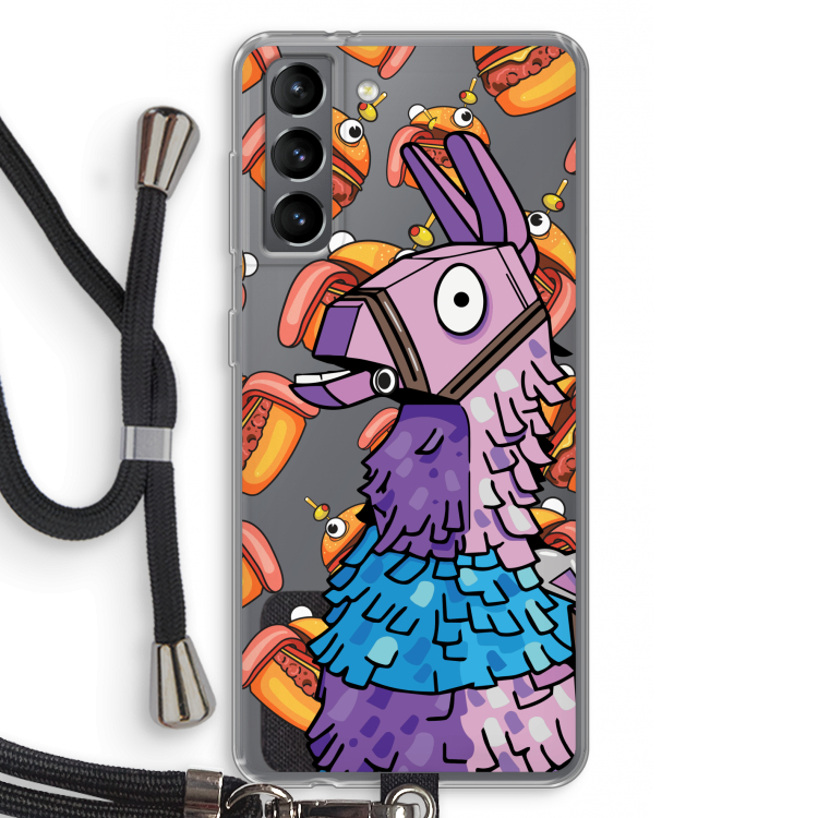 Loot Burger: Samsung Galaxy S21 Transparant Hoesje met koord
