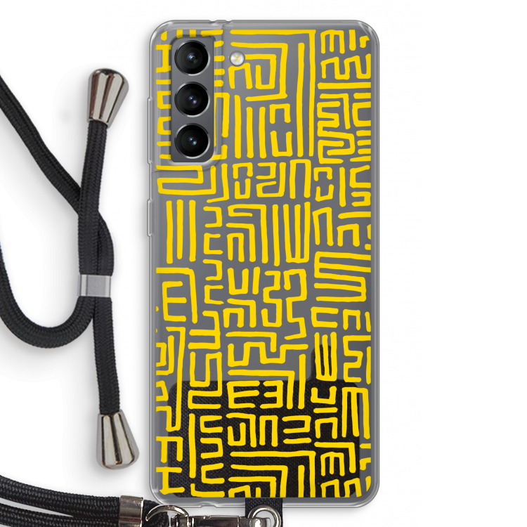 Majorelle Blue Print: Samsung Galaxy S21 Transparant Hoesje met koord