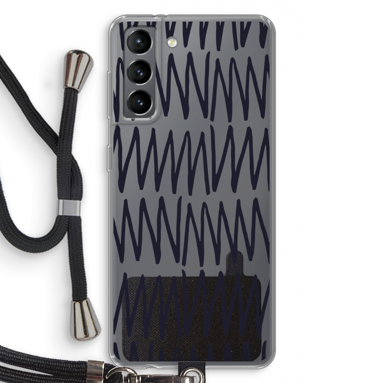 Marrakech Zigzag: Samsung Galaxy S21 Transparant Hoesje met koord