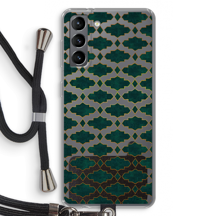 Moroccan tiles: Samsung Galaxy S21 Transparant Hoesje met koord