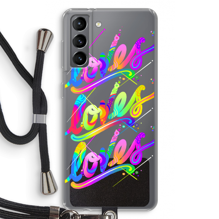 Loves: Samsung Galaxy S21 Transparant Hoesje met koord