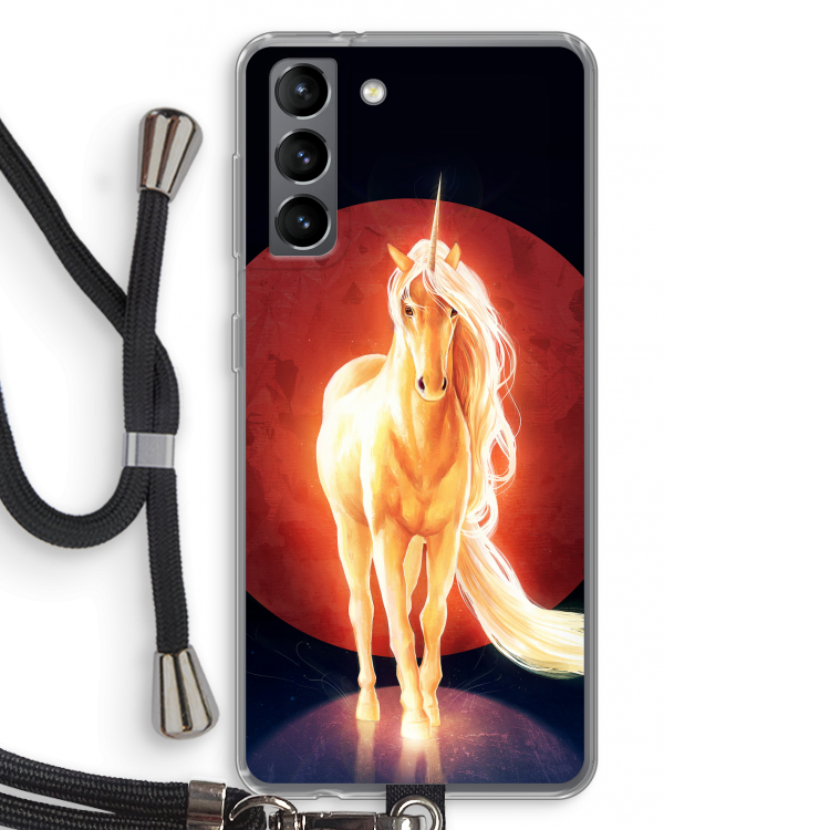 Last Unicorn: Samsung Galaxy S21 Transparant Hoesje met koord