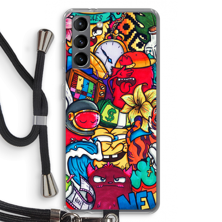 No Rules: Samsung Galaxy S21 Transparant Hoesje met koord