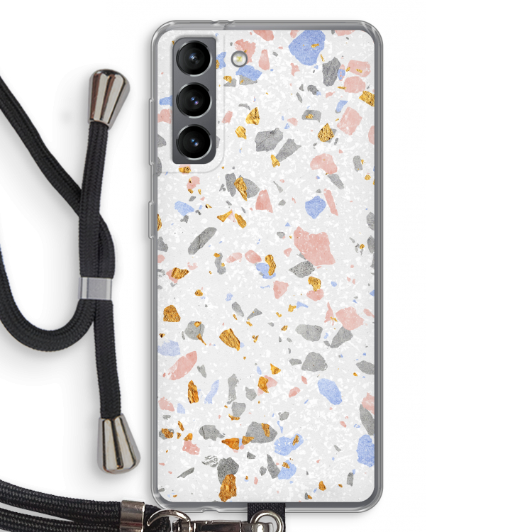 Terrazzo N°8: Samsung Galaxy S21 Transparant Hoesje met koord