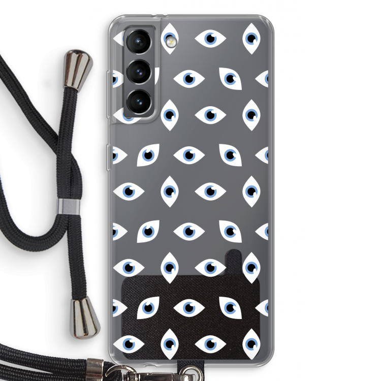 Eyes pattern: Samsung Galaxy S21 Transparant Hoesje met koord