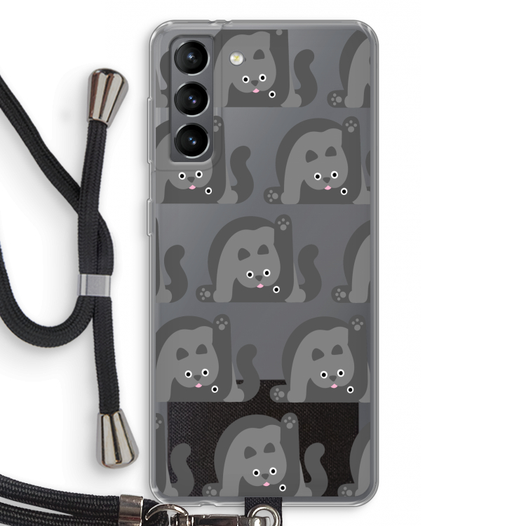 Cats: Samsung Galaxy S21 Transparant Hoesje met koord