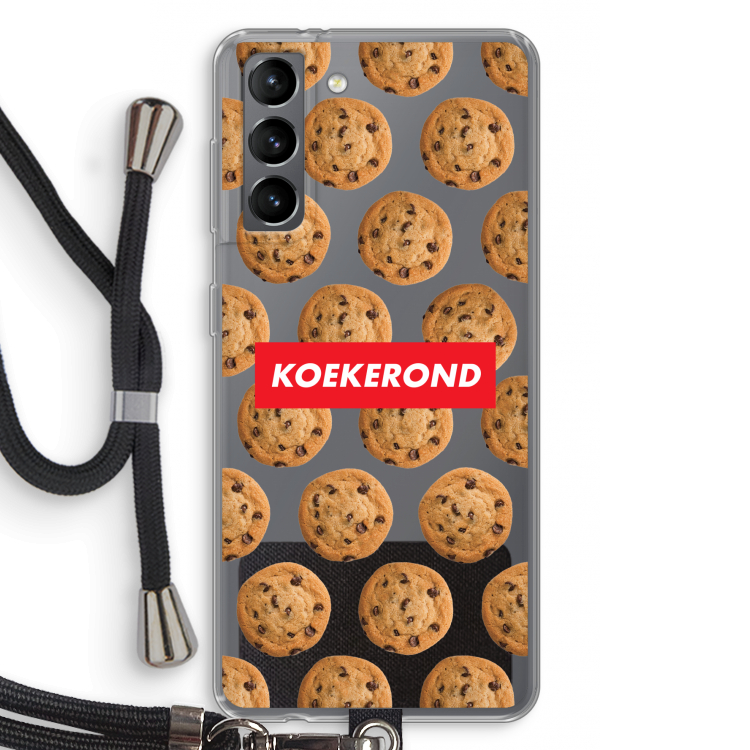 Koekerond: Samsung Galaxy S21 Transparant Hoesje met koord