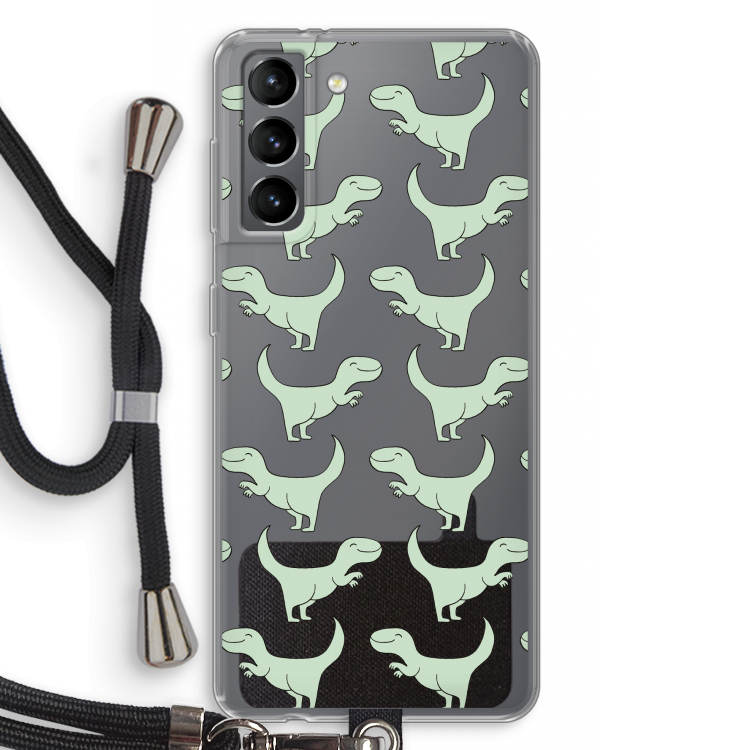 Dinos: Samsung Galaxy S21 Transparant Hoesje met koord