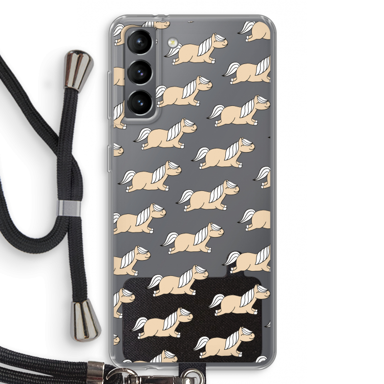 Ponys: Samsung Galaxy S21 Transparant Hoesje met koord