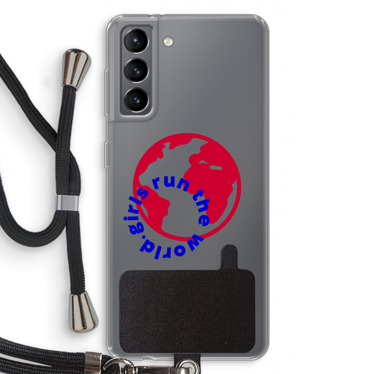 Run The World: Samsung Galaxy S21 Transparant Hoesje met koord