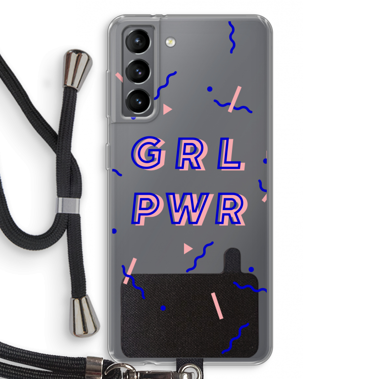 GRL PWR: Samsung Galaxy S21 Transparant Hoesje met koord