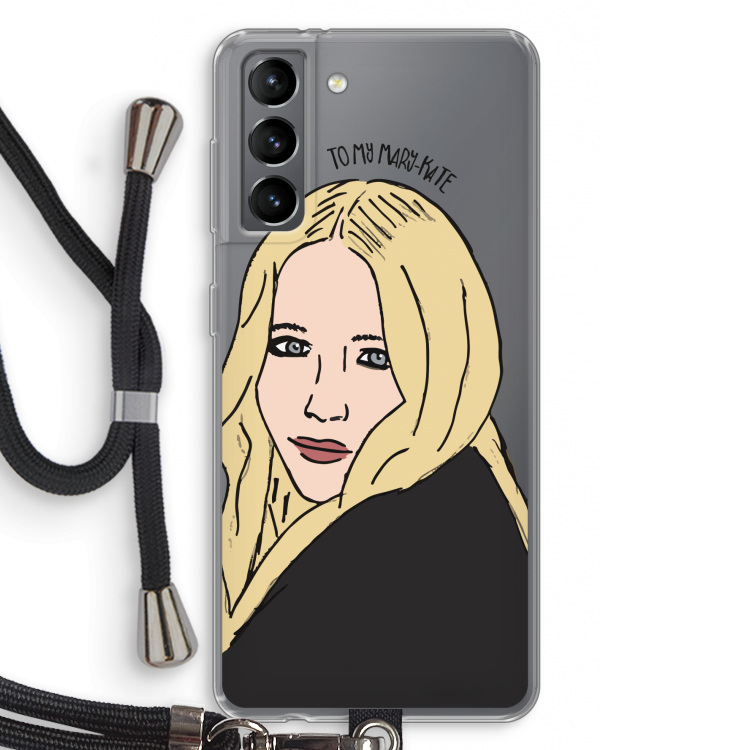 Mary Kate: Samsung Galaxy S21 Transparant Hoesje met koord