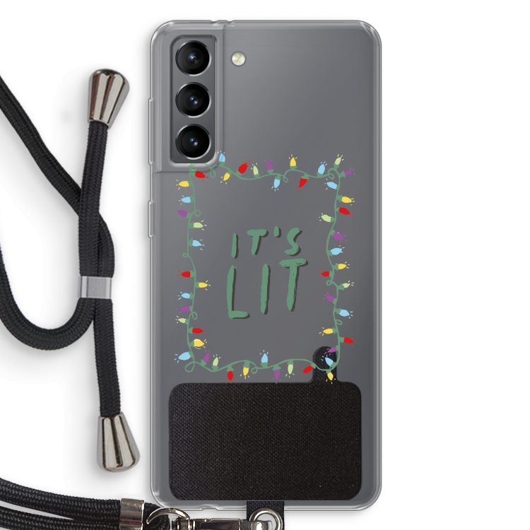 It's Lit: Samsung Galaxy S21 Transparant Hoesje met koord