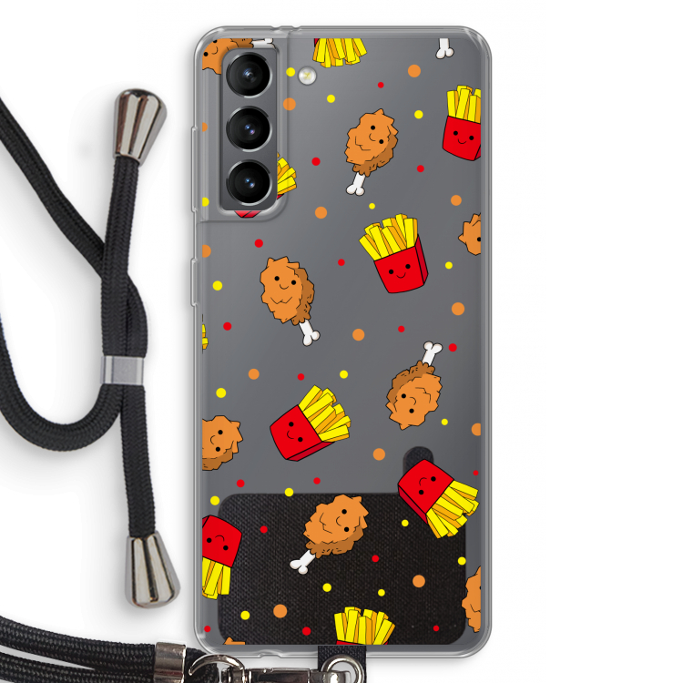 Chicken 'n Fries: Samsung Galaxy S21 Transparant Hoesje met koord