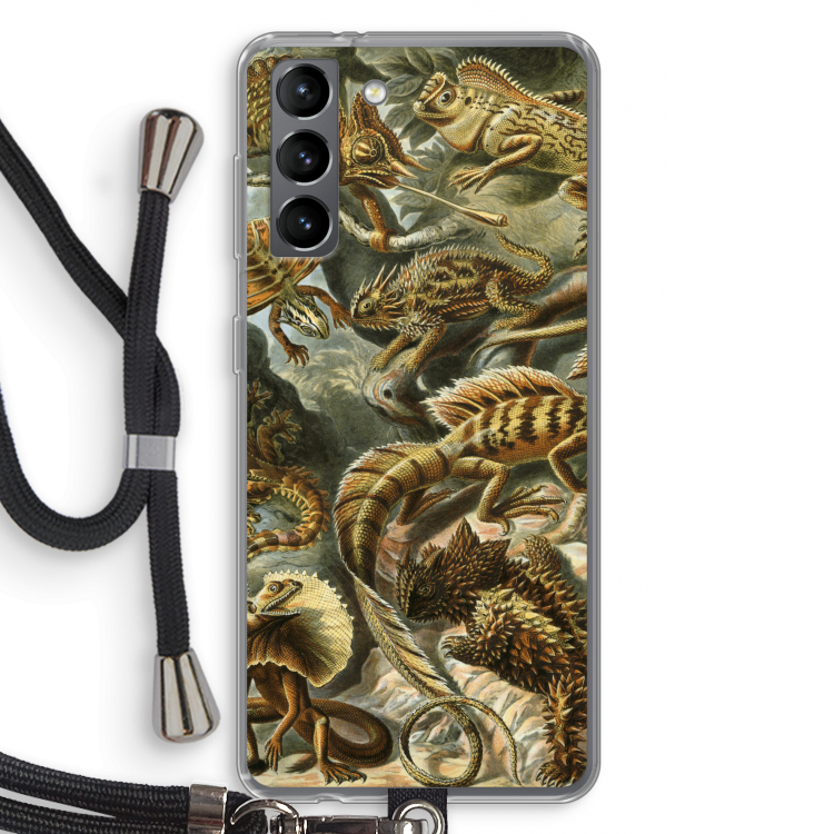 Haeckel Lacertilia: Samsung Galaxy S21 Transparant Hoesje met koord