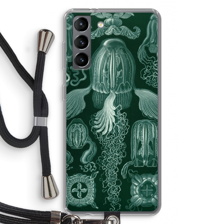 Haeckel Cubomedusae: Samsung Galaxy S21 Transparant Hoesje met koord