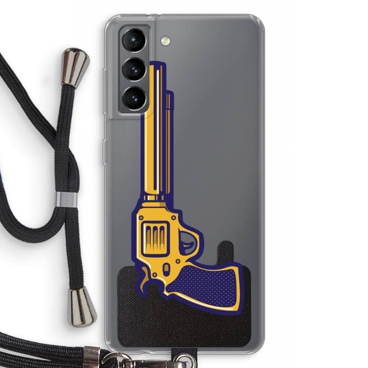 Pew Pew Pew: Samsung Galaxy S21 Transparant Hoesje met koord