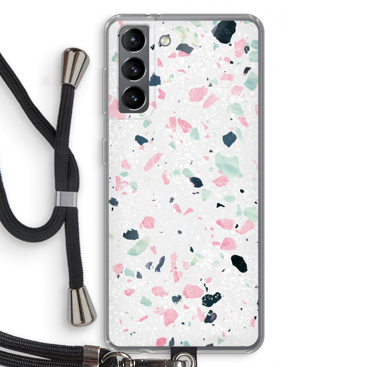 Terrazzo N°3: Samsung Galaxy S21 Transparant Hoesje met koord