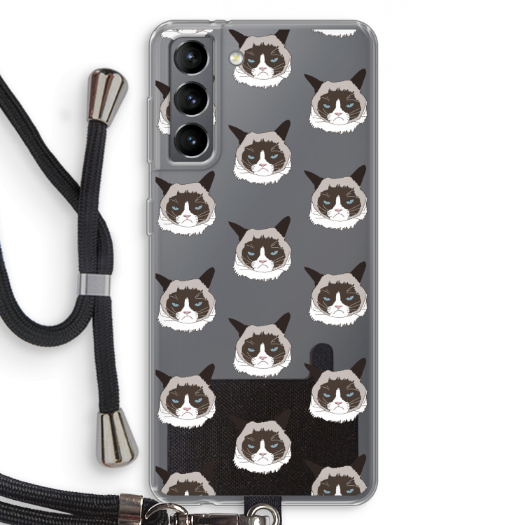 It's a Purrr Case: Samsung Galaxy S21 Transparant Hoesje met koord