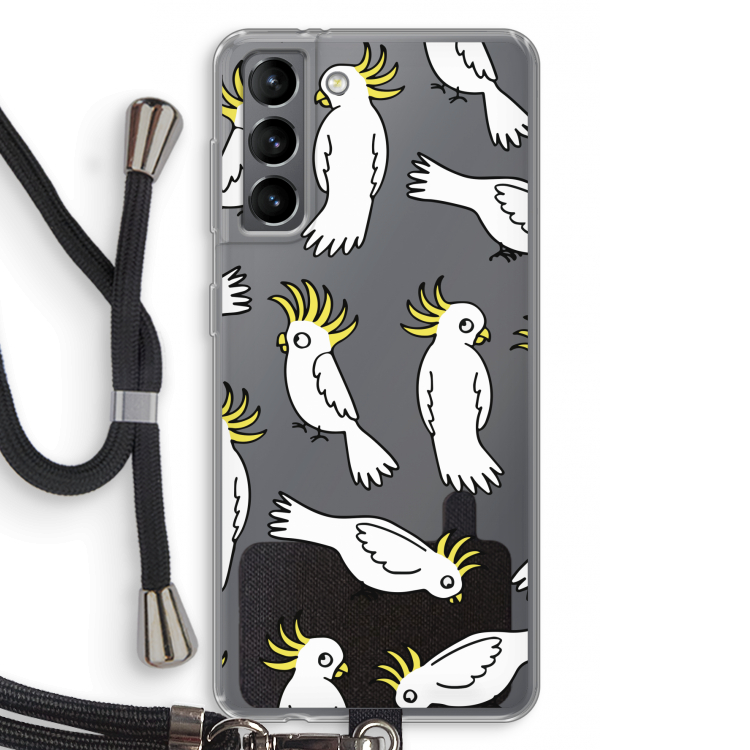 Papegaai: Samsung Galaxy S21 Transparant Hoesje met koord