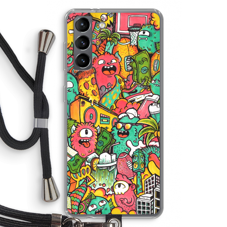 Vexx City: Samsung Galaxy S21 Transparant Hoesje met koord