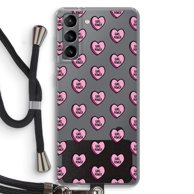 GIRL POWER: Samsung Galaxy S21 Transparant Hoesje met koord